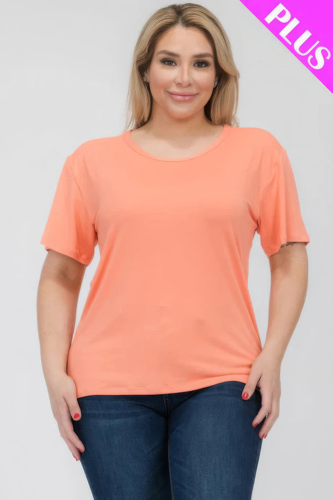 Plus Size Basic Short Sleeve T-shirt - Pangea Silver